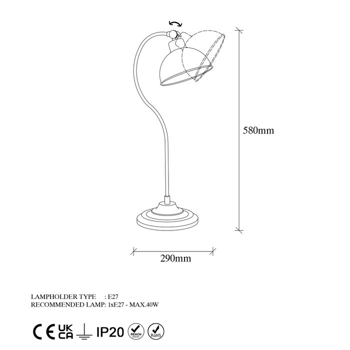 Opviq Lámpara de Mesa Dorada con Cuerpo de Metal Opviq Lámpara de Mesa Dorada con Cuerpo de Metal